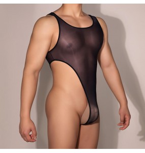 Feeetmoi - Men's Sheer Bodysuit (Black)